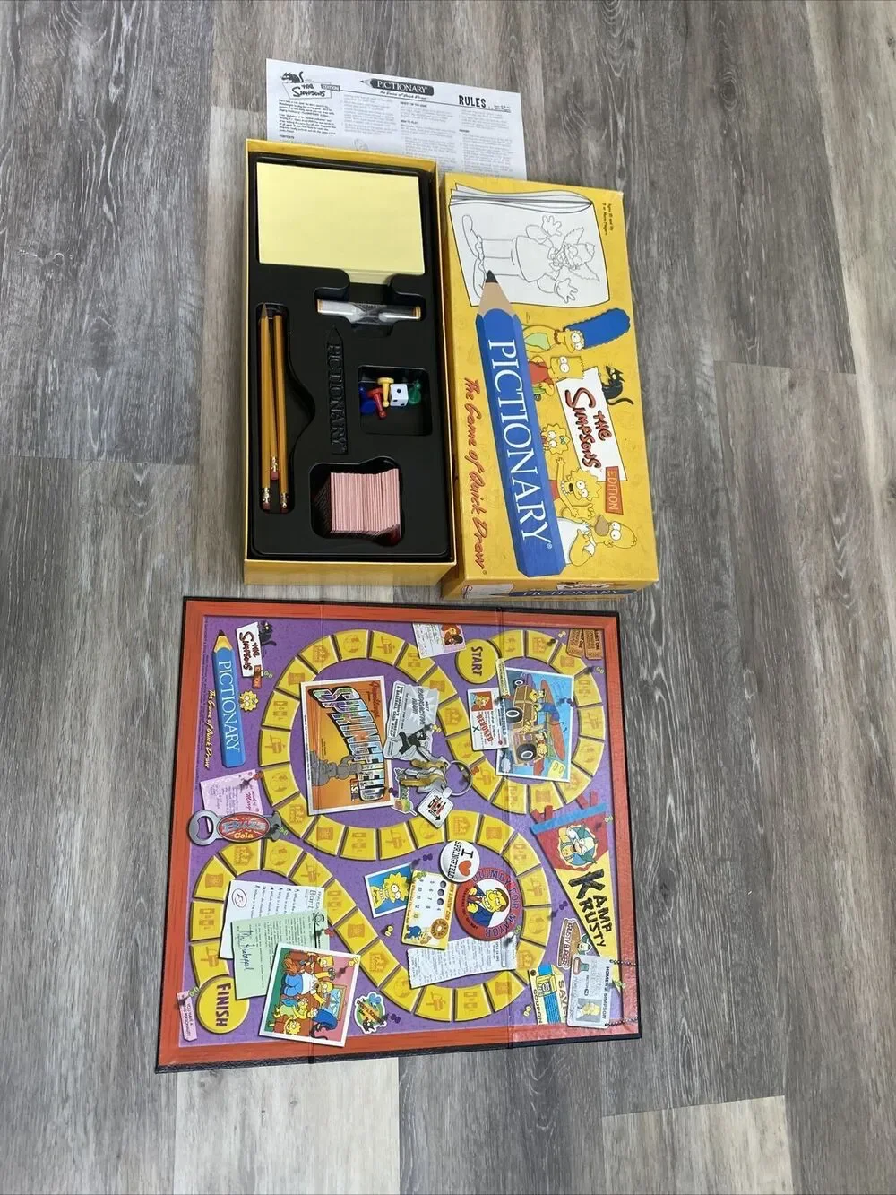 Pictionary The Simpsons Edition Board Game of Quick Draw USAopoly -READ